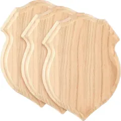 3 Pieces Unfinished Wooden Shield Plaque