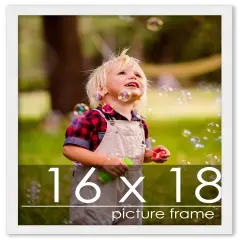 Classic Modern White Picture Frame - UV Acrylic, Foam Board Backing, Hanging Hardware