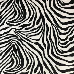 Safari Printed Stretch Velvet Fabric Zebra