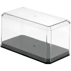 Pioneer Plastics 164C Clear Plastic Display Case with Black Base for 1:64 Scale Cars, 3.5" W x 1.625" D x 1.75" H (Mailer Box)