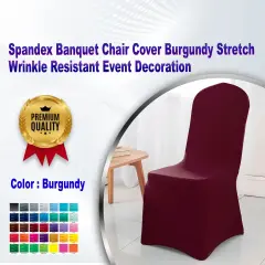 1 Piece Spandex Banquet Chair Cover Burgundy Stretch Wrinkle Resistant Event Decoration