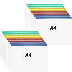 60 Pcs Poly Zip Envelopes, A4 Letter Size - 5 Color