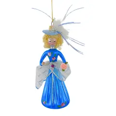 Italian Ornaments 7.5 Inch Bonica Belle Rose Christmas Tree Ornament , Christmas Decor FashionistaDiva Lady Blue