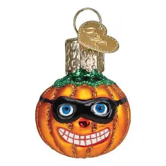 Old World Christmas 1.5 Inch Mini Masked Jack-O-Lantern Halloween Tree Ornament , Halloween Decor Pumpkin Halloween Spooky Orange