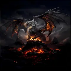 Flame Volcano Dragon Diamond Painting Kit for Adults