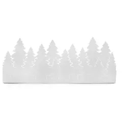 Christmas Tree Galvanized White Metal Tray 16x4x6in Farmhouse Decor