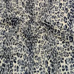 1 Yard Lace Animal Print Fabric Navy Ivory, 50/52" Wide Lightweight Apparel Lace