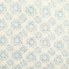1 Yard Rayon Crinkle Off White/Blue Woven Fabric, 50/52&Prime; Wide 100% Rayon