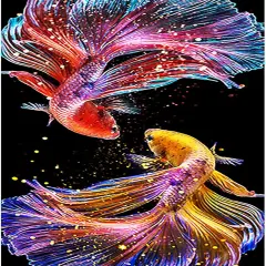 Diamond Painting Kits for Adults Fish Diamond Art Kit AB Diamond Painting Full Drill 5D DIY Round Rhinestone Art Craft Kits for Gift Home Wall Decor 19.6x9.8 Inch
