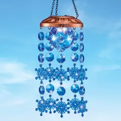 Collections Etc Solar Powered Snowflake and Beads Garden Mobile