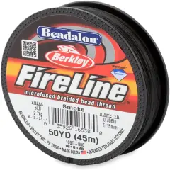 Beadalon FireLine Beading Thread by Berkley, 0.006", Break Strength 6 lb, Smoke, 50 yd