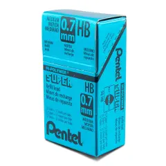 Pentell Super Hi-Polymer Lead Refill 12/Tube-0.7mm, Medium HB