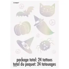 Groovy Halloween Iridescent Foil Tattoos 24ct