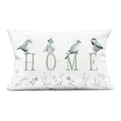 Stupell Industries Birds Perched Home Letters Indoor Pillow, 14 x 7 x 20