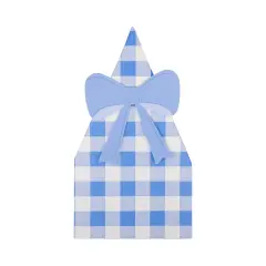 BLUE GINGHAM NAPKIN & RINGS SET