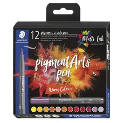 Staedtler Pigment Arts Brush Pens - Warm Colors, Set of 12