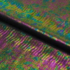 1 Yard Oil Slick Python Hologram Spandex Fabric 36" x 58/60" Black