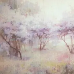 Lavender Valley Designer Printed AIDA Fabric. Canvas for embroidery with an applied backgroundKF-1119A