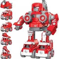 Kitcheniva Take Apart Kids Toys Robot Vehicle Set Construction Robot Building Gift 5 in 1