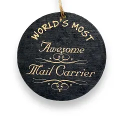 Ornament - Worlds most awesome Mail Carrier- BLACK Ornament