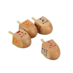 Bright and Bold Wooden Dreidel Pack of 100