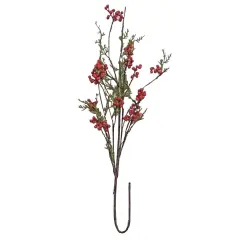 32" Cedar and Berry Spray with Brown Floral Stem Perfect for Seasonal Display or Home Decor