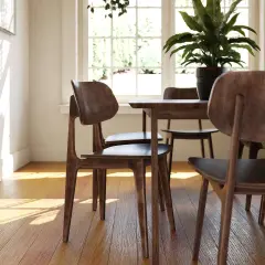 Emma and Oliver Gentry Set of 2 Solid Wood Dining Chairs with Curved Oval Backrests Antique Copper