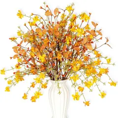 Artificial Fall Flowers with Berries 12 Pack Fall