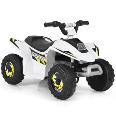 Costway 6V Kids Electric Quad ATV 4 Wheels Ride on Toy Toddlers Forward & Reverse White/Black/Blue/Red
