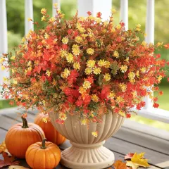 Fall Artificial Flowers for Outdoors 12 Bundles