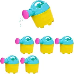 4E's Novelty Kids Watering Cans Bulk (Mini) 6 Pack, 4.5 Inch Plastic - Gardening Planting Tools for Kids & Toddlers, Beach Party Favors Gifts, Bulk Sand Toys, Easter Basket Stuffers