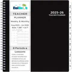 Teacher Planner 2025-2026 - 8&rsquo;&rsquo; x 10&rsquo;&rsquo; with 8 Periods