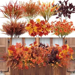 24 Bundles Artificial Fall Flowers for Decorations