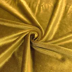 1 Yard Stretch Velvet Fabric Soft Silky 4-Way Stretch Apparel Costume 58/60" Width Mustard