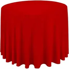 Luxury Red Polyester Tablecloth &ndash; 120&rdquo; Round for Event, Wedding & Catering Use