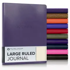 Gallery Leather Journal - Crafted in Maine, USA - Elegant Leather Writing Notebook with 192 Lined Pages - A Timeless Space for Your Thoughts - 9.75x7.5 ", Large Lined Camden Violet