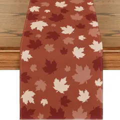 Maple Leaf 210 GSM Fall Table Runner, Seasonal Autumn Kitchen Dining Table-13x72 Inch