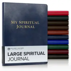 Gallery Leather Large Spiritual Journal - 9.75"x7.5" Acadia Navy