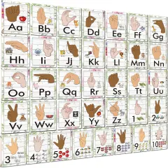 36 Pieces ASL Alphabet Line Bulletin Board Set
