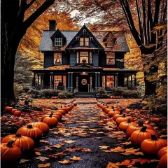 Landscape Paint by Number for Adults-Paint by Numbers for Adults Halloween,House Painting by Numbers for Gift Home Wall Decor(Halloween,16x20 inch)