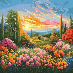 Paint By Numbers For Adults Beginners, Paint By Numbers Flowers,Flower Paint By Numbers Kit For Adults, Ink Style Flower Acrylic Pigment Drawing Paintwor, DIY Canvas Oil Painting Paint By Number