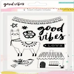 Crate Paper Good Vibes Cling Stamps - 9 PC