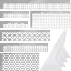 14 Pcs Diamond Painting Ruler Stainless Steel Diamond Mesh RulerBlank Grid 5d Mini Gem Art Kit Adjustment Fix Tool for DIY Art Painting Tools