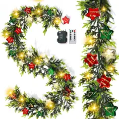 2 Pcs Prelit Christmas Garland