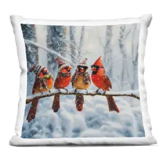 Stupell Industries Winter Dressed Cardinals Indoor Pillow, 18 x 7 x 18