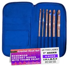 My Two Ladies | Crochet Hook Set | Rosewood | Sizes J, K, L, M, N, O | w/custom case