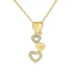 City By City Gold Pave Crystal Heart Necklace &ndash; Romantic Sparkle
