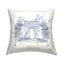 Arc de Triomphe Sketch Decorative Printed Throw Pillow Design by Yvette St. Amant, 18 x 7 x 18