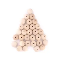 The Bead Chest Unfinished Natural Wood Beads (30mm, Set of 10)