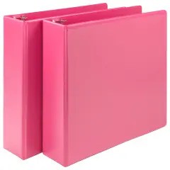 Samsill Earth's Choice Fashion Round Ring View Binder, 2 Inches, Berry, Pack of 2